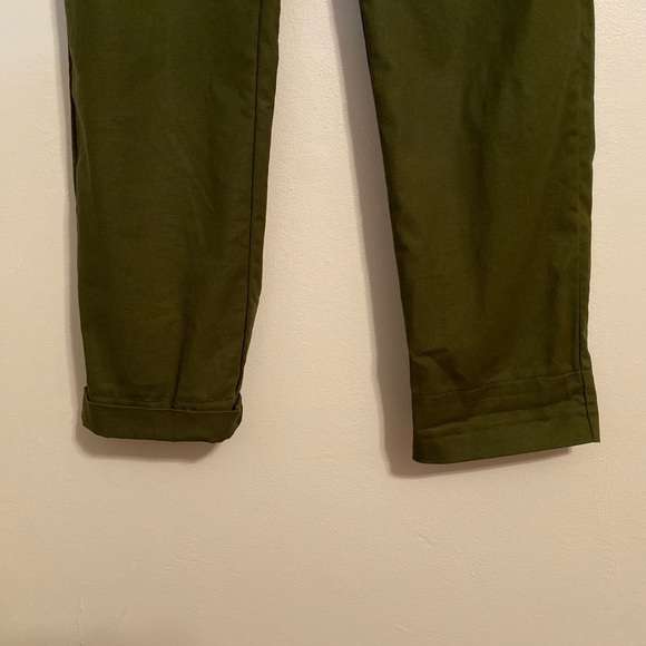 Olive Green Woven Trousers - Picture 3 of 9